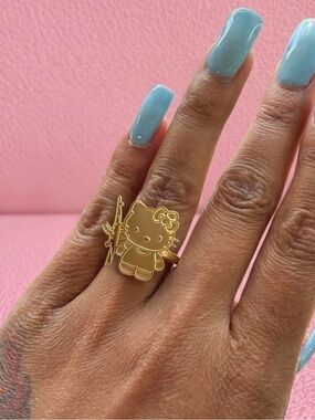 NEW Hello Kitty Gold Plated Ring with AK
